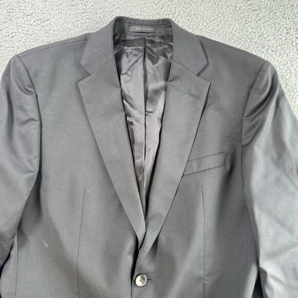 Hugo Boss Blazer Mens 40L Johnstons Lenon Black Wool Two Button NWT - Picture 2 of 12